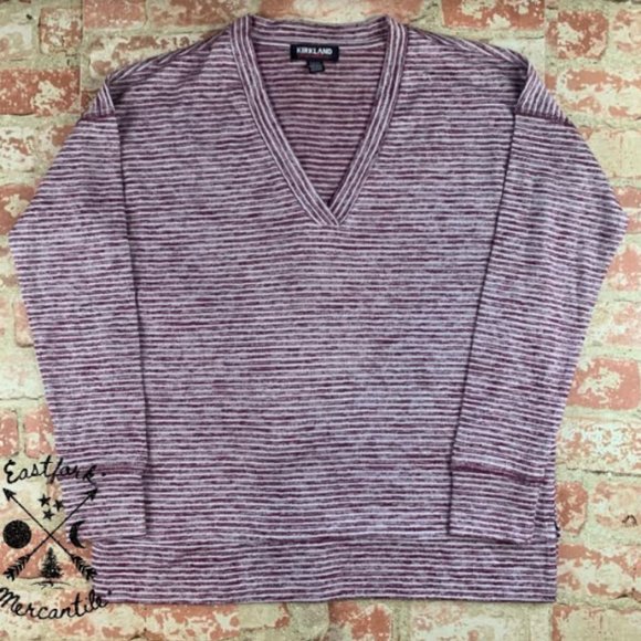 NEW Kirkland Signature Long Sleeve V-Neck Top S - Picture 2 of 3